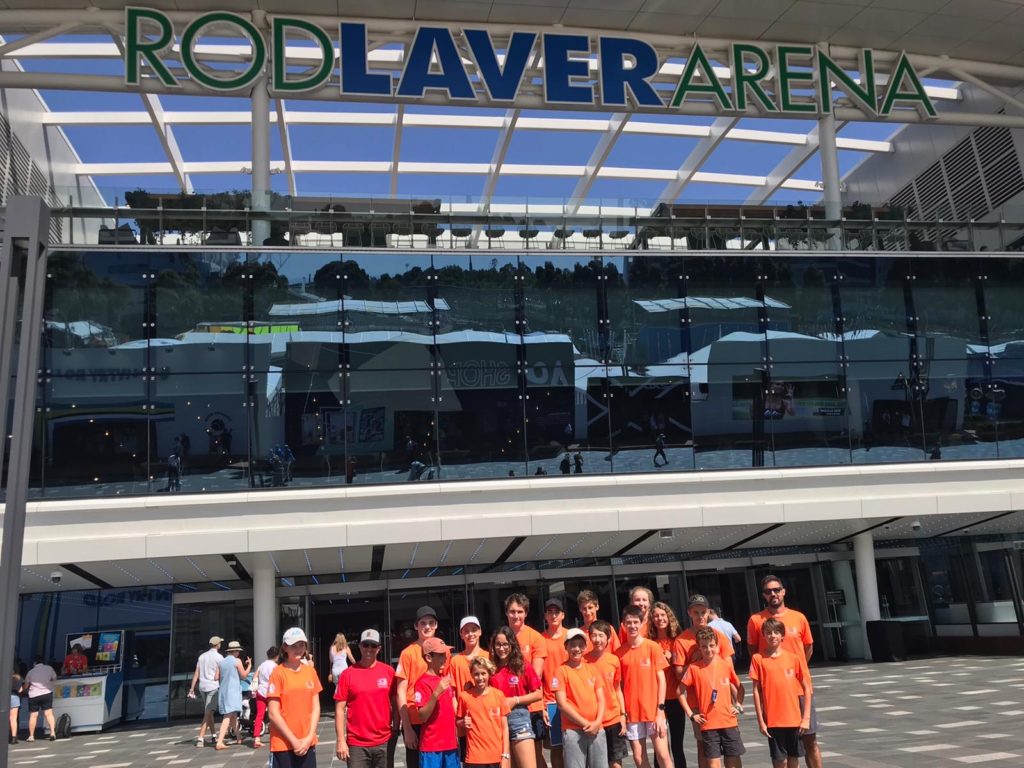Tennis elite squad on a trip to the Australian Open
