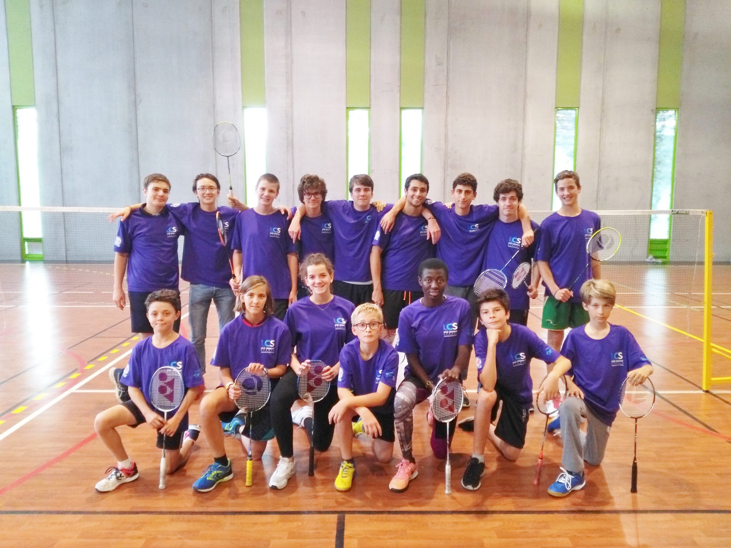 Lycée Condorcet Sydney elite badminton squad in our new multipurpose gym
