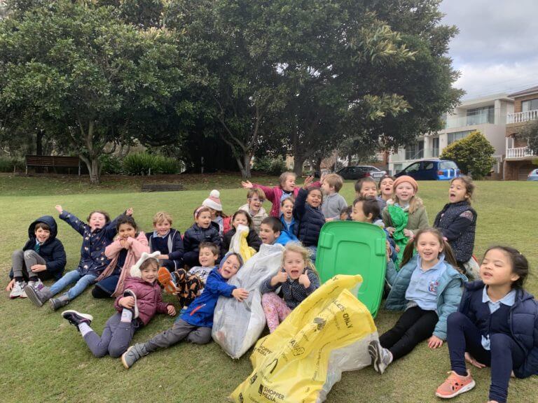 Children picking up rubbish on World Environment Day