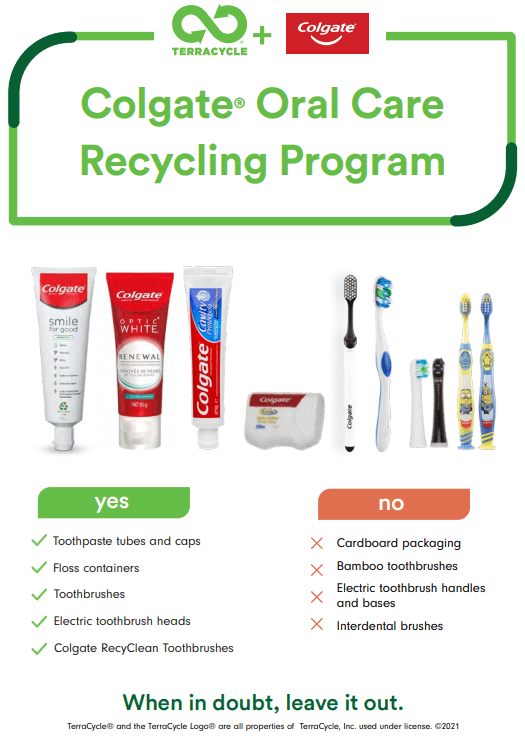 terracycle colgate recycling programme poster