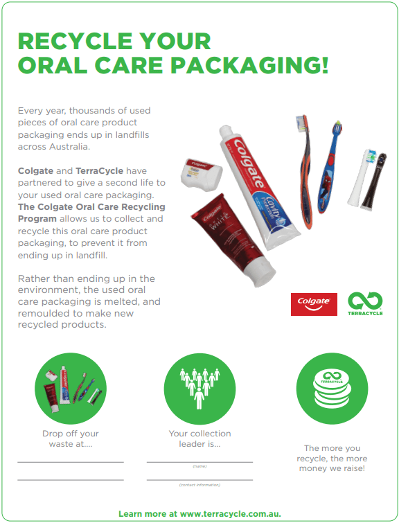 terracycle colgate recycling poster